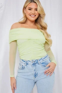 Mesh Bardot Top|In the Style Online