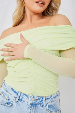 Mesh Bardot Top|In the Style Online