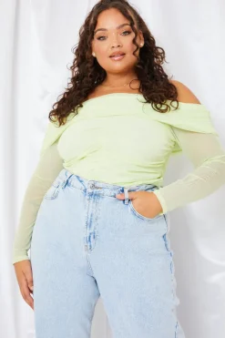 Mesh Bardot Top|In the Style Online