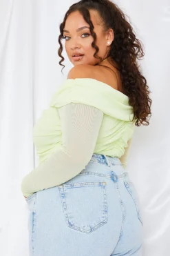 Mesh Bardot Top|In the Style Online