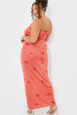 Metallic Floral Detail Knit Maxi Dress|In the Style