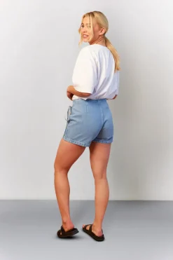 Tie Side Denim Skort|In The Style Best