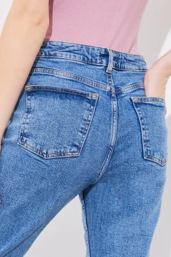 Mid Straight Leg High Rise Ankle Grazer Jeans|Fits Sale