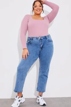 Mid Straight Leg High Rise Ankle Grazer Jeans|Fits Sale
