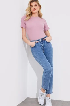 Mid Straight Leg High Rise Ankle Grazer Jeans|Fits Sale