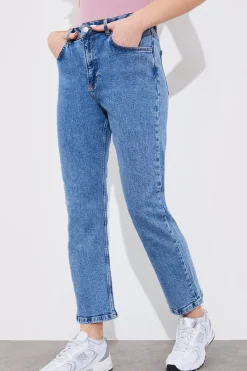 Mid Straight Leg High Rise Ankle Grazer Jeans|Fits Sale