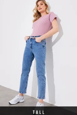 Mid Straight Leg High Rise Ankle Grazer Jeans|Fits Sale
