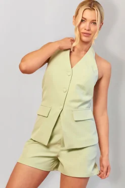 Halterneck Co-Ord Waistcoat|In The Style Clearance