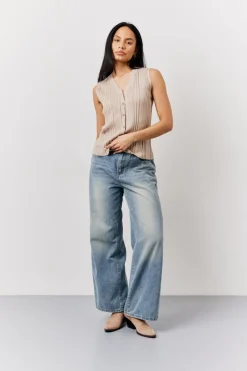 Mocha Ribbed Button Up Knitted Waistcoat|In The Style Hot