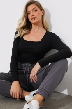 More Sustainable Ribbed Square Neck Bodysuit|In The Style Best