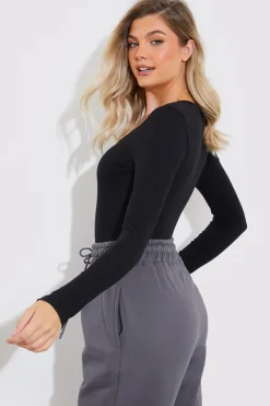 More Sustainable Ribbed Square Neck Bodysuit|In The Style Best