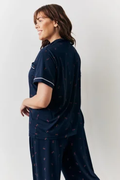 Cherry Print Shirt and Trouser PJ Set|In the Style Clearance