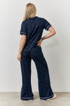 Cherry Print Shirt and Trouser PJ Set|In the Style Clearance