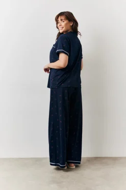 Cherry Print Shirt and Trouser PJ Set|In the Style Clearance