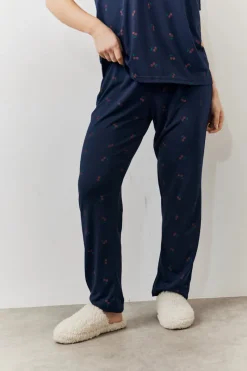 Cherry Print T Shirt and Cuff Jogger Pj Set|In The Style Outlet