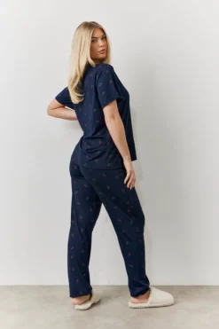 Cherry Print T Shirt and Cuff Jogger Pj Set|In The Style Outlet