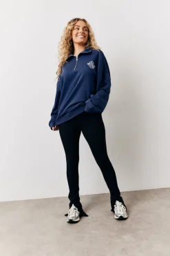Sports Club Graphic Oversized Half Zip Co-Ord Sweatshirt|Fits Clearance