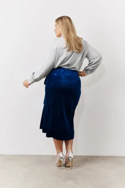 Velvet Wrap Midi Skirt|In the Style Best