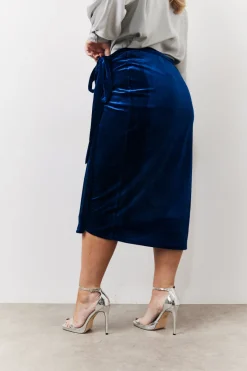Velvet Wrap Midi Skirt|In the Style Best