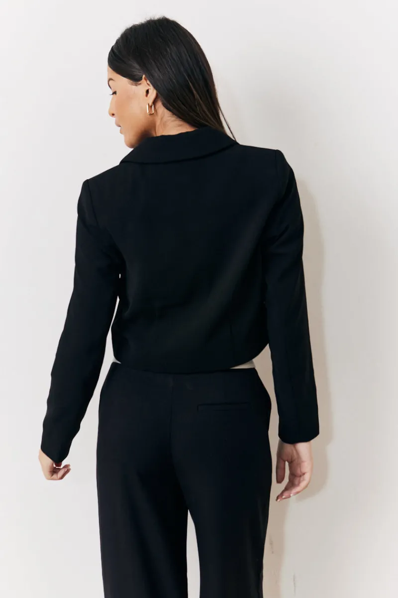 Occasion Cropped Tux Blazer|In The Style Sale