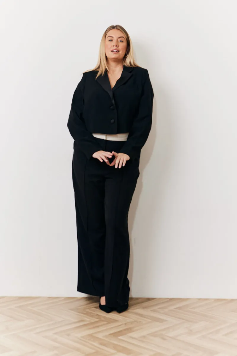 Occasion Cropped Tux Blazer|In The Style Sale