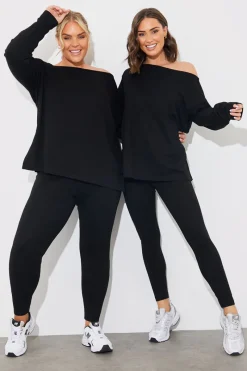 Off The Shoulder Long Sleeve T Shirt And Legging Set|In The Style Best