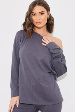 Off The Shoulder Long Sleeve T Shirt And Legging Set|In The Style Best