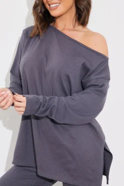 Off The Shoulder Long Sleeve T Shirt And Legging Set|In The Style Best