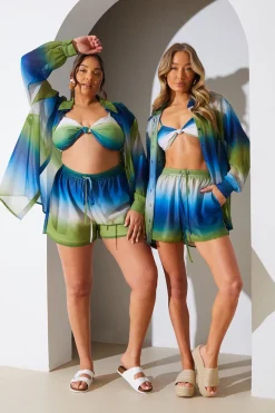 Ombre Chiffon Beach Co-Ord Shirt|In the Style New