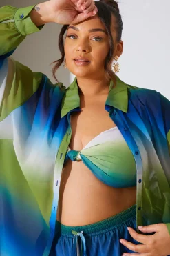 Ombre Chiffon Beach Co-Ord Shirt|In the Style New