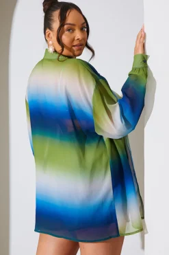 Ombre Chiffon Beach Co-Ord Shirt|In the Style New