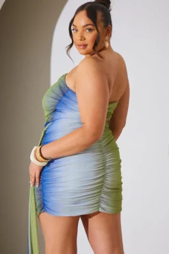 Ombre Mesh Bandeau Drape Mini Dress|In the Style Outlet