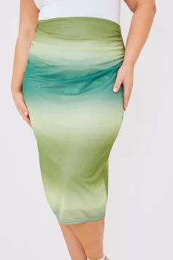Ombre Mesh Midi Skirt|In the Style Clearance