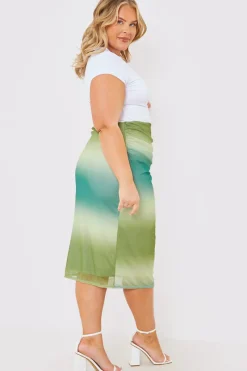 Ombre Mesh Midi Skirt|In the Style Clearance