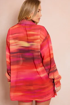 Ombre Print Chiffon Co-Ord Beach Shirt|In the Style Sale