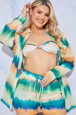Ombre Print Chiffon Shorts|In the Style Hot