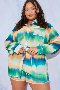 Ombre Print Chiffon Shorts|In the Style Hot