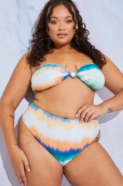 Ombre Print High Leg Bikini Bottoms|In the Style Clearance