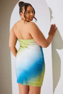 Ombre Sequin Bandeau Mini Dress|In the Style Discount