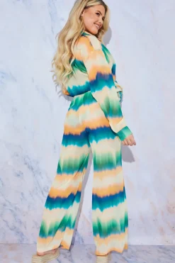 Ombre Wide Leg Elastic Waist Trousers|In the Style Outlet