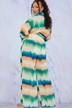 Ombre Wide Leg Elastic Waist Trousers|In the Style Outlet