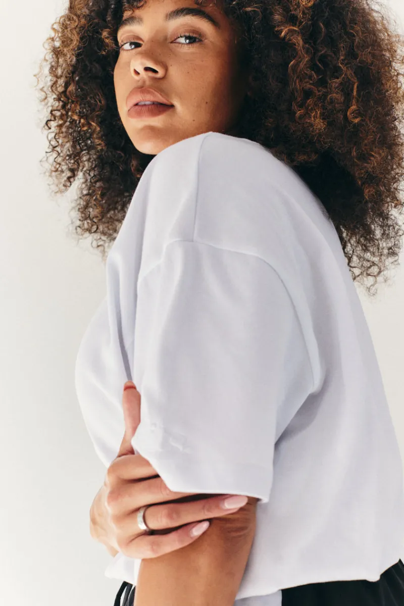 Oversized Boyfriend Embroidered Sleeve T-Shirt|Fits