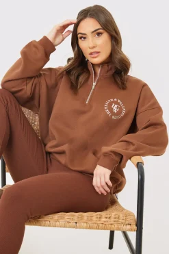 Oversized Half Zip Sweater|In the Style