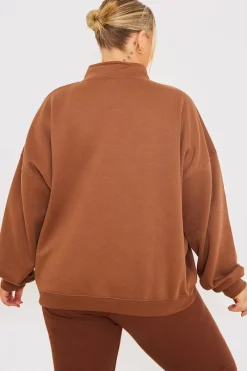 Oversized Half Zip Sweater|In the Style