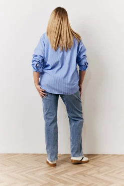 Oversized Striped Poplin Shirt|In The Style New