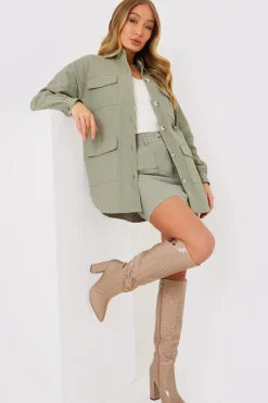 Oversized Utility Cargo Jacket|In the Style Discount