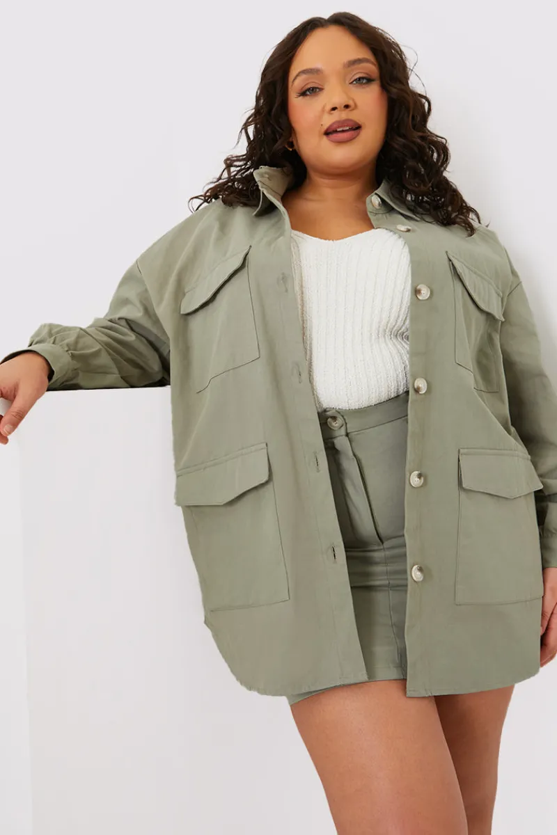 Oversized Utility Cargo Jacket|In the Style Discount