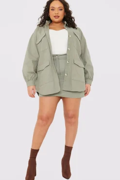 Oversized Utility Cargo Jacket|In the Style Discount