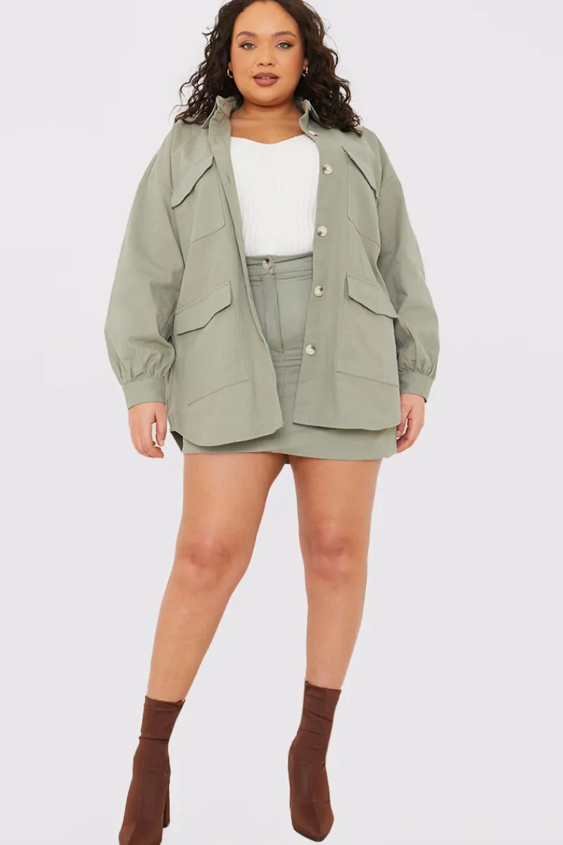 Oversized Utility Cargo Jacket|In the Style Discount