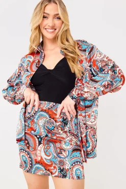 Paisley Print Mini Skirt|In the Style Hot